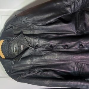 VINTAGE Oakwood Classic Jacket XL Black Thinsulate Leather Mens 90s